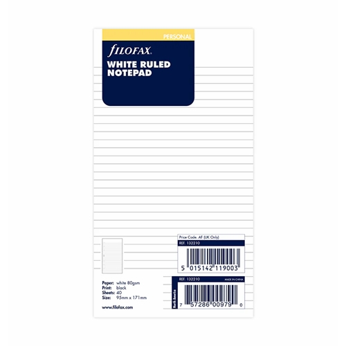 White ruled notepad